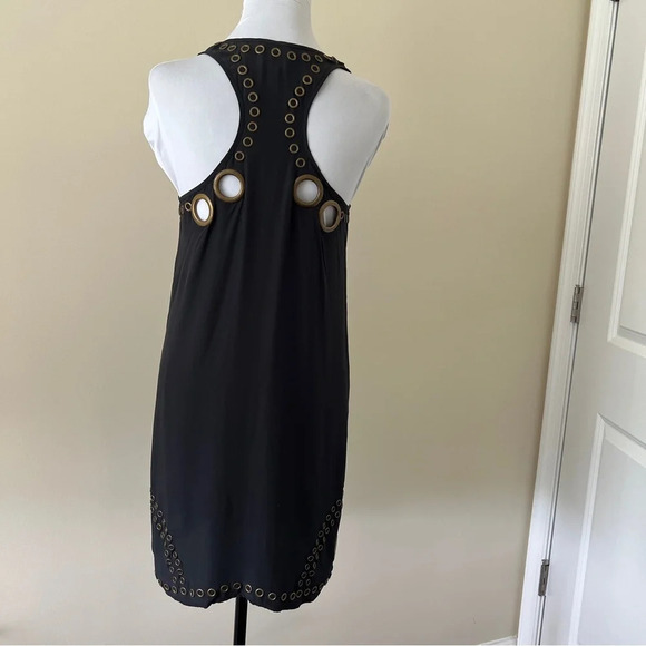Haute Hippie Black Silk Sheath Dress with brass rivet design Size S - Picture 4 of 11